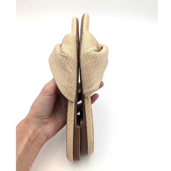 Nordstrom Cerise Faux Leather Weave Slide Sandal Women's Beige Size US7.5M EU38 - Picture 11 of 11